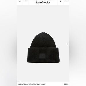 Acne Studios Large Face Logo Beanie Black